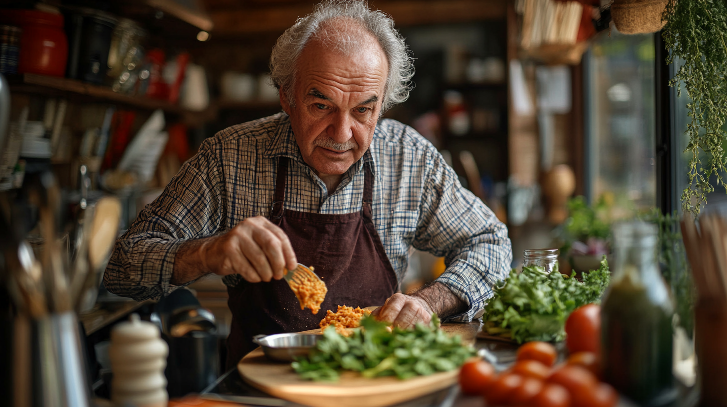 Дієтолог консультує клієнта старшого віку з планування раціону